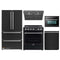 Forno 5-Piece Appliance Package - 30-Inch Electric Range, Under Cabinet Range Hood, Refrigerator, Dishwasher, and 24-Inch Microwave Oven in Black with Stainless Steel Trim
