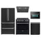 Forno 5-Piece Appliance Package - 30-Inch Electric Range, Under Cabinet Range Hood, Refrigerator, Dishwasher, and 24-Inch Microwave Oven in Black with Stainless Steel Trim