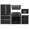 Forno 5-Piece Appliance Package - 30-Inch Electric Range, Under Cabinet Range Hood, Refrigerator, Dishwasher, and 30-Inch Microwave Oven in Black with Stainless Steel Trim