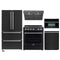 Forno 5-Piece Appliance Package - 30-Inch Electric Range, Under Cabinet Range Hood, Refrigerator, Dishwasher, and 30-Inch Microwave Oven in Black with Stainless Steel Trim