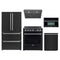 Forno 5-Piece Appliance Package - 30-Inch Leonardo Espresso Electric Range, Under Cabinet Range Hood, Refrigerator, Dishwasher, and 30-Inch Microwave Oven in Black with Stainless Steel Trim