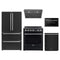 Forno 5-Piece Appliance Package - 30-Inch Electric Range, Under Cabinet Range Hood, French Door Refrigerator, Dishwasher, & 24-Inch Microwave Drawer in Black with Stainless Steel Trim