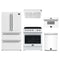 Forno 5-Piece Appliance Package - 30-Inch Electric Range, Under Cabinet Range Hood, French Door Refrigerator, Dishwasher, and 30-Inch Microwave Drawer in White with Stainless Steel Trim