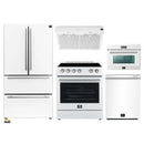 Forno 5-Piece Appliance Package - 30-Inch Electric Range, Under Cabinet Range Hood, Refrigerator, Dishwasher, and  24-Inch Microwave Oven in White with Stainless Steel Trim