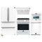 Forno 5-Piece Appliance Package - 30-Inch Electric Range, Under Cabinet Range Hood, Refrigerator, Dishwasher, and  24-Inch Microwave Oven in White with Stainless Steel Trim