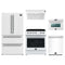 Forno 5-Piece Appliance Package - 30-Inch Electric Range, Under Cabinet Range Hood, Refrigerator, Dishwasher, and 24-Inch Microwave Oven in White with Stainless Steel Trim