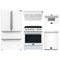 Forno 5-Piece Appliance Package - 30-Inch Electric Range, Under Cabinet Range Hood, Refrigerator, Dishwasher, and 30-Inch Microwave Oven in White with Stainless Steel Trim