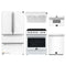 Forno 5-Piece Appliance Package - 30-Inch Electric Range, Under Cabinet Range Hood, Refrigerator, Dishwasher, and 30-Inch Microwave Oven in White with Stainless Steel Trim