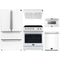 Forno 5-Piece Appliance Package - 30-Inch Electric Range, Under Cabinet Range Hood, French Door Refrigerator, Dishwasher , & Microwave Drawer in White with Stainless Steel Trim