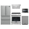 Forno 5-Piece Appliance Package - 30-Inch Electric Range, Under Cabinet Range Hood, French Door Refrigerator, Dishwasher, & Microwave Drawer in Stainless Steel