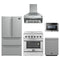 Forno 5-Piece Appliance Package - 30-Inch Electric Range, Wall Mount Range Hood, French Door Refrigerator, Dishwasher, and 24-Inch Microwave Drawer in Stainless Steel