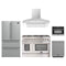 Forno 5-Piece Appliance Package - 48-Inch Dual Fuel Range, Refrigerator, Wall Mount Hood, 24-Inch Microwave Oven, & 3-Rack Dishwasher in Stainless Steel