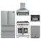 Forno 5-Piece Pro Appliance Package - 30-Inch Dual Fuel Range, 36-Inch Refrigerator, Wall Mount Hood, 24-Inch Microwave Oven, & 3-Rack Dishwasher in Stainless Steel