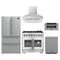Forno 5-Piece Pro Appliance Package - 36-Inch Dual Fuel Range, Refrigerator, Wall Mount Hood, 30-Inch Microwave Drawer, & 3-Rack Dishwasher in Stainless Steel