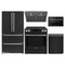 Forno 5-Piece Appliance Package - 30-Inch Induction Range, Under Cabinet Range Hood, Refrigerator, Dishwasher, and 24-Inch Microwave Drawer in Black with Stainless Steel Trim
