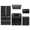 Forno 5-Piece Appliance Package - 30-Inch Induction Range, Under Cabinet Range Hood, Refrigerator, Dishwasher, and 24-Inch Microwave Drawer in Black with Stainless Steel Trim