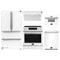 Forno 5-Piece Appliance Package - 30-Inch Induction Range, Under Cabinet Range Hood, French Door Refrigerator, Dishwasher, and 30-Inch Microwave Drawer in White with Stainless Steel Handle