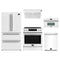 Forno 5-Piece Appliance Package - 30-Inch Espresso Donatello Induction Range, Under Cabinet Range Hood, Refrigerator, Dishwasher, and 30-Inch Microwave Oven in White with Stainless Steel Trim