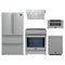 Forno 5-Piece Appliance Package - 30-Inch Induction Range, Under Cabinet Range Hood, French Door Refrigerator, Dishwasher, and 30-Inch Microwave Drawer in Stainless Steel