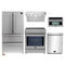 Forno 5-Piece Appliance Package - 30-Inch Induction Range, Under Cabinet Range Hood, French Door Refrigerator, Dishwasher, and 30-Inch Microwave Drawer in Stainless Steel