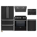 Forno 5-Piece Appliance Package - 30-Inch Induction Range, Under Cabinet Range Hood, French Door Refrigerator, Dishwasher, and 30-Inch Microwave Drawer in Black with Stainless Steel Trim