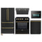 Forno 5-Piece Appliance Package - 30-Inch Inducton Range, Under Cabinet Range Hood, Refrigerator, Dishwasher, and 24-Inch Microwave Oven in Black with Antique Brass Trim