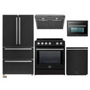 Forno 5-Piece Appliance Package - 30-Inch Inducton Range, Under Cabinet Range Hood, Refrigerator, Dishwasher, and  24-Inch Microwave Oven in Black with Stainless Steel Trim