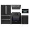 Forno 5-Piece Appliance Package - 30-Inch Induction Range, Under Cabinet Range Hood, Refrigerator, Dishwasher, and 30-Inch Microwave Oven in Black with Stainless Steel Trim