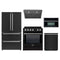 Forno 5-Piece Appliance Package - 30-Inch Leonardo Espresso Induction Range, Under Cabinet Range Hood, Refrigerator, Dishwasher, and 30-Inch Microwave Oven in Black with Stainless Steel Trim