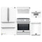 Forno 5-Piece Appliance Package - 30-Inch Induction Range, Under Cabinet Range Hood, French Door Refrigerator, Dishwasher, and 30-Inch Microwave Drawer in White with Stainless Steel Trim