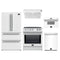 Forno 5-Piece Appliance Package - 30-Inch Induction Range, Under Cabinet Range Hood, French Door Refrigerator, Dishwasher, and 30-Inch Microwave Drawer in White with Stainless Steel Trim