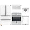 Forno 5-Piece Appliance Package - 30-Inch Induction Range, Under Cabinet Range Hood, French Door Refrigerator, Dishwasher, and 30-Inch Microwave Drawer in White with Stainless Steel Trim