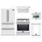 Forno 5-Piece Appliance Package - 30-Inch Induction Range, Under Cabinet Range Hood, Refrigerator, Dishwasher, and 24-Inch Microwave Oven in White with Stainless Steel Trim
