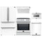 Forno 5-Piece Appliance Package - 30-Inch Induction Range, Under Cabinet Range Hood,  French Door Refrigerator, Dishwasher, and  Microwave Drawer in White with Stainless Steel Trim