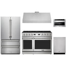 Thor Kitchen A-Series 5-Piece Appliance Package - 48-Inch Propane Gas Range, Under Cabinet Range Hood, Refrigerator, Dishwasher, and Microwave in Stainless Steel