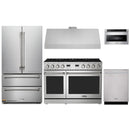 Thor Kitchen A-Series 5-Piece Appliance Package - 48-Inch Gas Range, Under Cabinet Range Hood, Refrigerator, Dishwasher, and Microwave in Stainless Steel