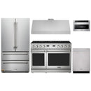 Thor Kitchen A-Series 5-Piece Appliance Package - 48-Inch Propane Gas Range, Under Cabinet Range Hood, Refrigerator, Dishwasher, and Microwave in Stainless Steel