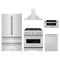 ZLINE 5-Piece Appliance Package - 30-Inch Classic Dual Fuel Range, Wall Mount Range Hood, 36-Inch French Door Refrigerator, Dishwasher, and 30-Inch Microwave Drawer in Stainless Steel