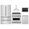 ZLINE 5-Piece Appliance Package - 30-Inch Dual Fuel Range, Hood, Refrigerator, Dishwasher, and Microwave Drawer in Stainless Steel