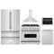 ZLINE 5-Piece Appliance Package - 36-Inch Dual Fuel Range, Hood, Refrigerator, Dishwasher, and Microwave Drawer in Stainless Steel