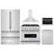 ZLINE 5-Piece Appliance Package - 36-Inch Dual Fuel Range, Hood, Refrigerator, Dishwasher, and Microwave Drawer in Stainless Steel