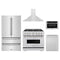 ZLINE 5-Piece Appliance Package - 36-Inch Dual Fuel Range, Hood, Refrigerator, Dishwasher, and Microwave Drawer in Stainless Steel