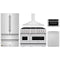 ZLINE 5-Piece Appliance Package - 48-Inch Dual Fuel Range, Hood, Refrigerator, Dishwasher, and Microwave Drawer in Stainless Steel