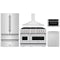 ZLINE 5-Piece Appliance Package - 48-Inch Dual Fuel Range, Hood, Refrigerator, Dishwasher, and Microwave Drawer in Stainless Steel