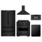 ZLINE 5-Piece Appliance Package - 30-Inch Classic Dual Fuel Range, Wall Mount Range Hood, 36-Inch French Door Refrigerator, Dishwasher, and 30-Inch Microwave Drawer in Black Stainless Steel