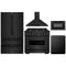 ZLINE 5-Piece Appliance Package - 36-Inch Dual Fuel Range, Hood, Refrigerator, Dishwasher, and Microwave Drawer in Black Stainless Steel