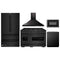 ZLINE 5-Piece Appliance Package - 48-Inch Dual Fuel Range, Hood, Refrigerator, Dishwasher, and Microwave Drawer in Black Stainless Steel