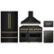 ZLINE 5-Piece Appliance Package - 48-Inch Dual Fuel Range, Hood, Refrigerator, Dishwasher, and Microwave Drawer in Black Stainless Steel with Champagne Bronze Accents
