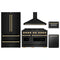 ZLINE 5-Piece Appliance Package - 48-Inch Dual Fuel Range, Hood, Refrigerator, Dishwasher, and Microwave Drawer in Black Stainless Steel with Gold Accents