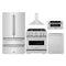 ZLINE 5-Piece Appliance Package - 30-Inch Classic Gas Range, Wall Mount Range Hood, 36-Inch French Door Refrigerator, Dishwasher, and 30-Inch Microwave Drawer in Stainless Steel